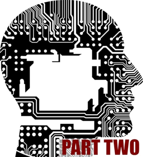 Silhouette of a human head, but displayed as if it had been stamped into a motherboard.