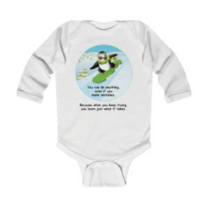 Sculptlings Collectable Clothing Line Joe the Snowboarder Long-Sleeve Bodysuit in White Front