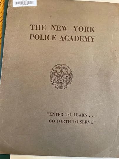 Brown paper cover for the 1933 New York Police Academy Training Program, with the phrase 