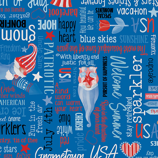 All American Gnomes Fabrics, Fabric Panels, and Fabric Precuts available at Nancy Zieman Productions at ShopNZP.com