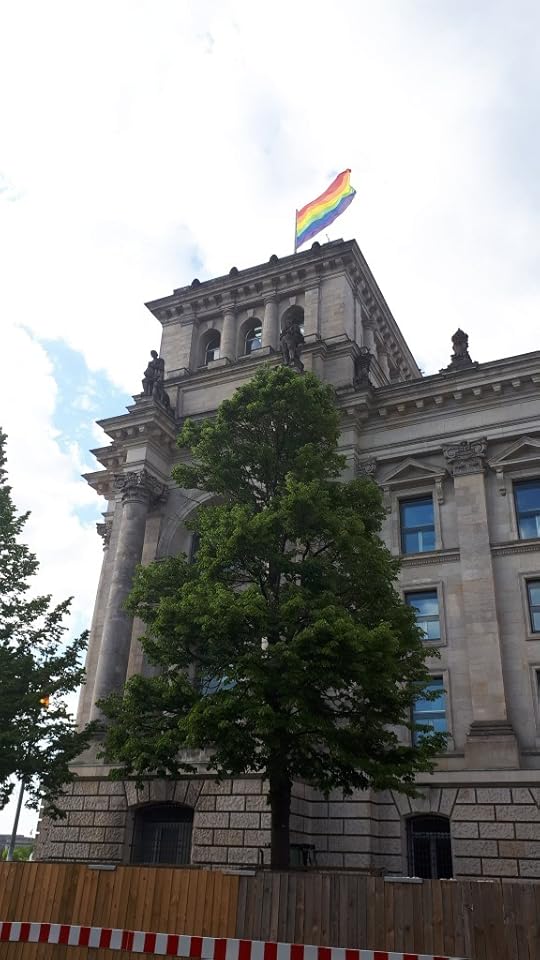 Rainbow flag over the Reichstag