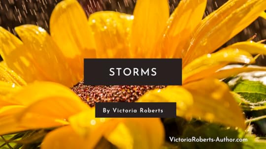 A sunflower in the storm