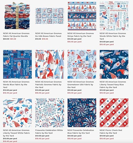 All American Gnomes Fabrics and Fabric Panels available at Nancy Zieman Productions at ShopNZP.com