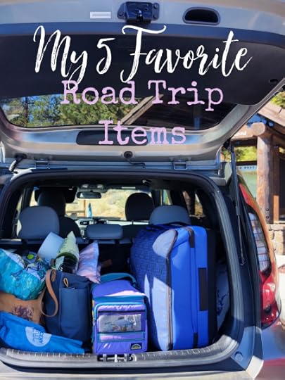 I have a few items that I always take with me on a road trip, whether it's 6 hours or several days in the car.