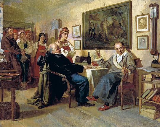 The Bargain (the Sale of a Serf Girl), painted by Nikolai Vasilyevich Nevrev.