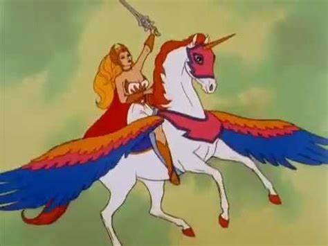 She-Ra on Swiftwind flying Unicorn