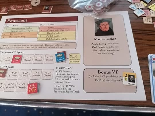 Close up photo of the Protestant player mat