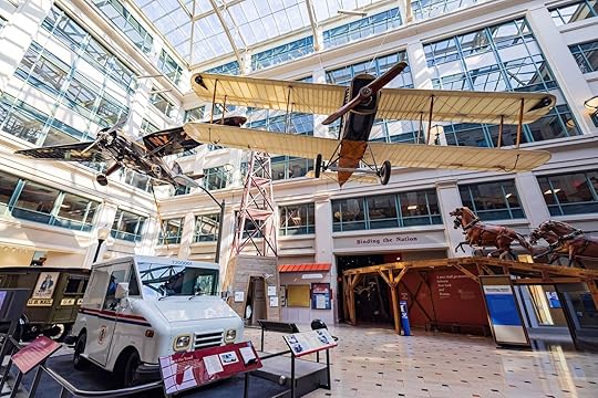 Vehicles on display at the Smithsonian National Postal Museum