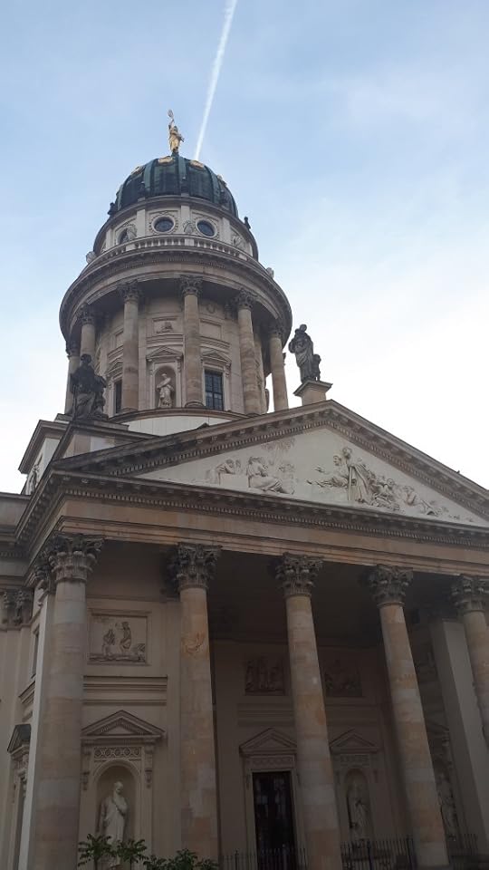 French church with con trail