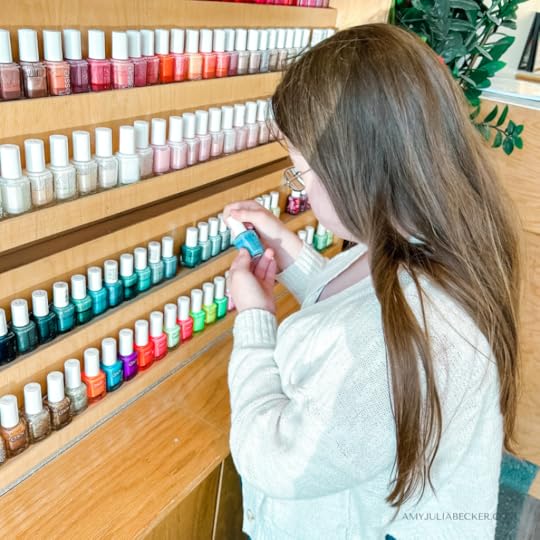 photo of Penny picking out nail polish