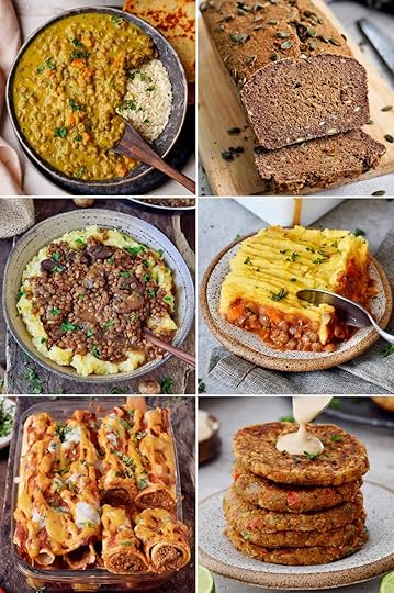 Collage 6 vegan lentil recipes