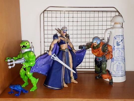 Frog-Monger and his little friend leave, while Dark-Lyn approaches the chained-up Duncan.