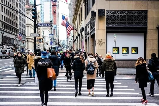 New York city street crosswalk
