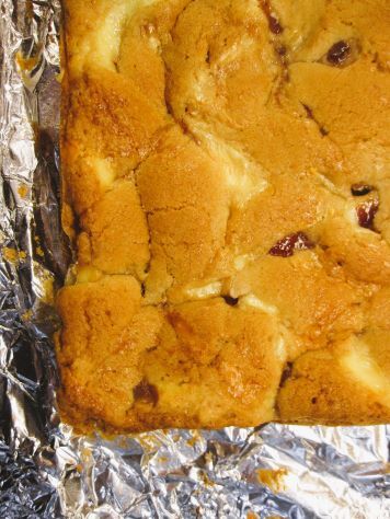 Bready or Not Original: Fruity-Cheesy Swirled Blondies