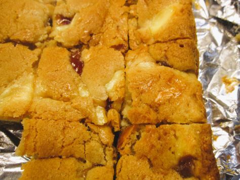 Bready or Not Original: Fruity-Cheesy Swirled Blondies