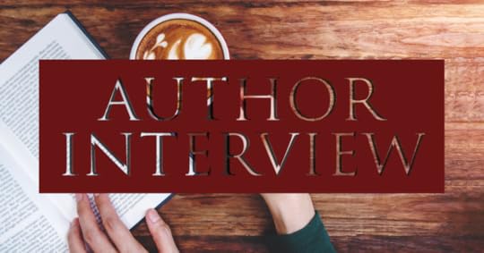 text: author interviewbackground photo: hands holding a book open beside a cup of coffee