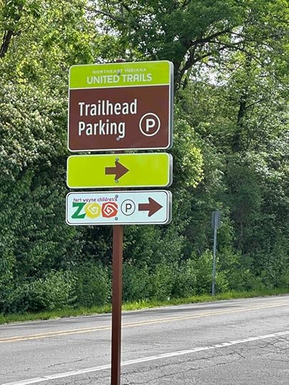 Franke Park trail parking sign