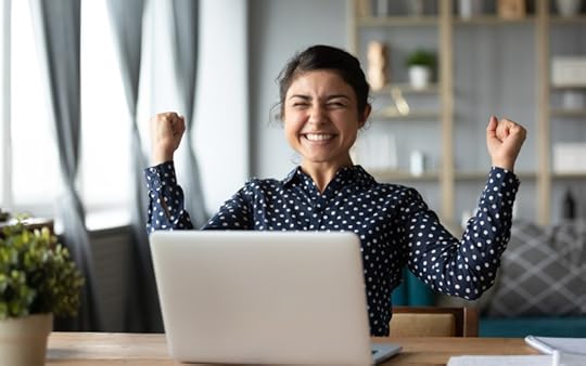 happy freelance writer