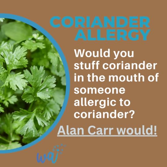 Alan Carr shoves coriander in a womans mouth