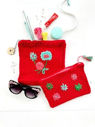 Floral Knit and Crochet Zippy Bags Patterns by Vickie Howell