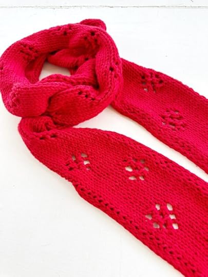Petals Knit Scarf, pattern by Afifa Sayeed