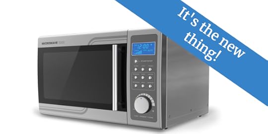Photo of microwave, with text 