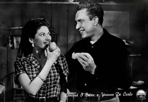 Edmond O'Brien and Yvonne De Carlo in Silver City (1951)