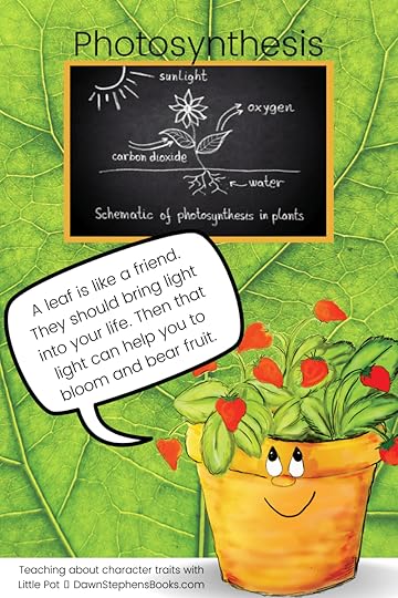 compare the leaf to relationships when teaching about character traits with Little Pot.