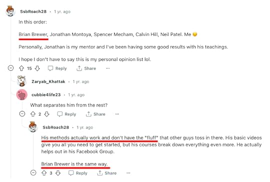 brian brewer affiliate escape plan review comment from reddit