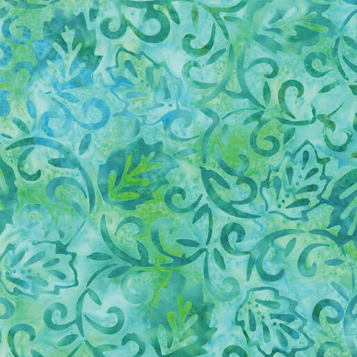 0921354B 01 Bali Batik Lagoon Oak Aqua Lime Fabric by the Yard