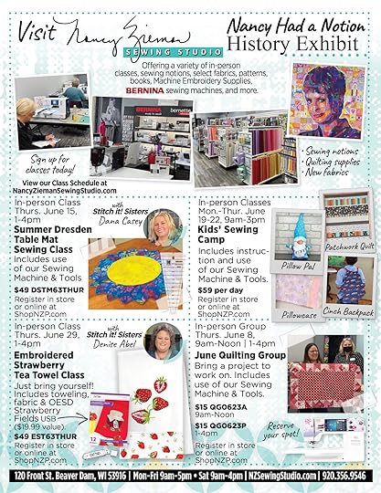 Nancy Zieman Sewing Studio Class Schedule