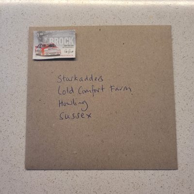 Square envelope addressed:StarkaddersCold Comfort FarmHowlingSussex