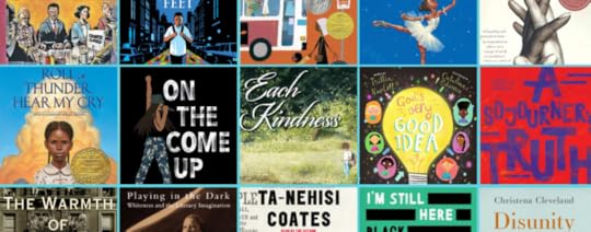 collage of books about race, history, and privilege