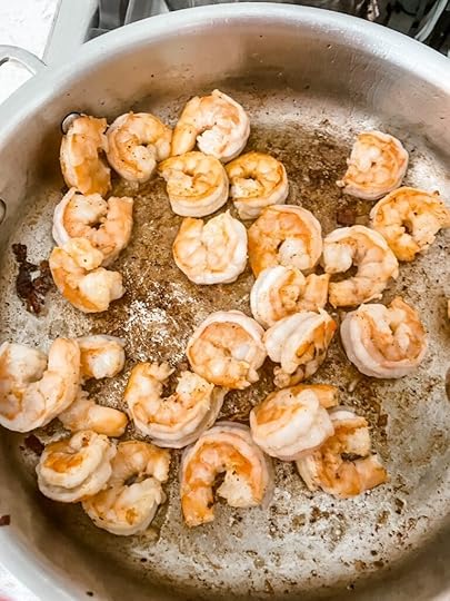 Just-pink shrimps for the Shrimp and Grits