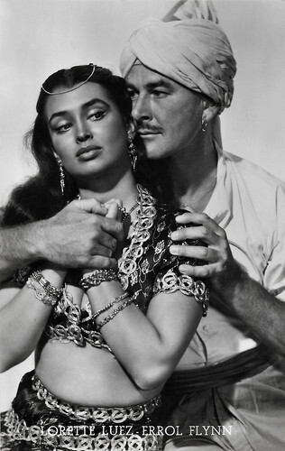 Errol Flynn and Laurette Luez in Kim (1950)