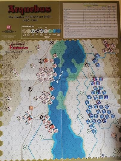 Photo of initial set up of the Fornovo scenario of Arquebus