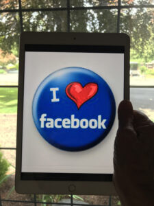 I Love Facebook graphic on iPad