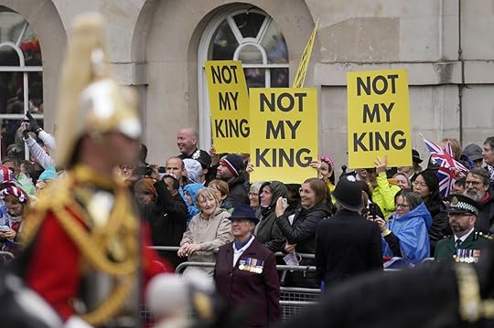 May be an image of 1 person, crowd and text that says 'NOT MY NOT KING MY KING NOT MY KING JILLY'