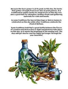 Wiccan Sabbat, Midsummer, Summer Solstice Book of Shadows Printable