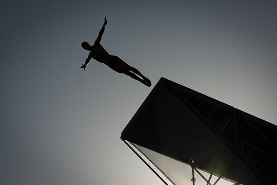 High diver taking a risk