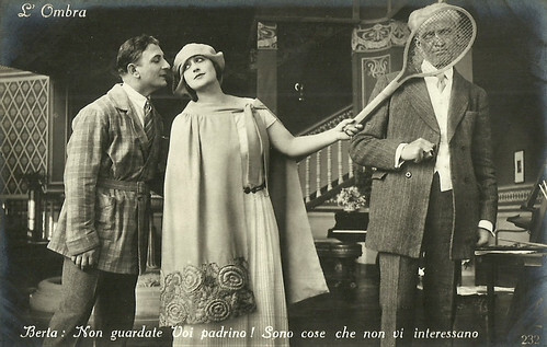 Italia Almirante Manzini, Alberto Collo and Vittorio Pieri in L'ombra (1923)