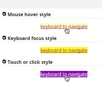 Focus states - web accessibility