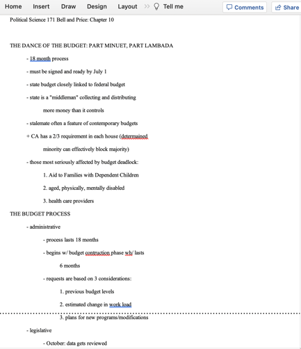Notes from a political science class in 1993