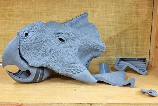 Finished 3D-printed model of the dinosaur���s head