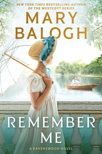 Pastoral scene with a young woman in profile wearing a straw bonnet and holding a parasol looking out over the water at a man in a rowboat.