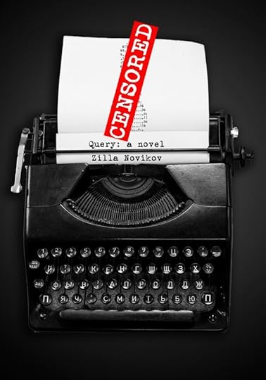 The query cover with a censored bar over the page the typewriter has written