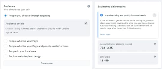 Click “Create new” to create your audience.