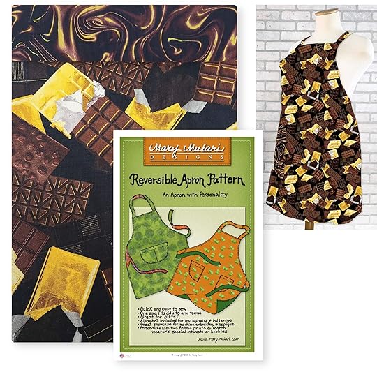 Mary Mulari's Favorite Reversible Candy Bars Apron Bundle available at Nancy Zieman Productions at ShopNZP.com