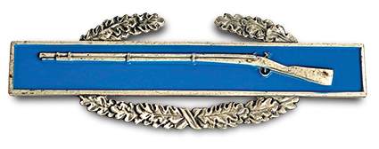 Photo of a Combat Infantryman Badge.