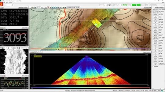 A multibeam sonar display panel.